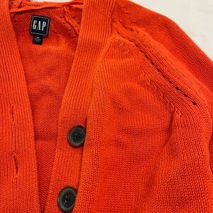 gap orange-red cotton cardigan